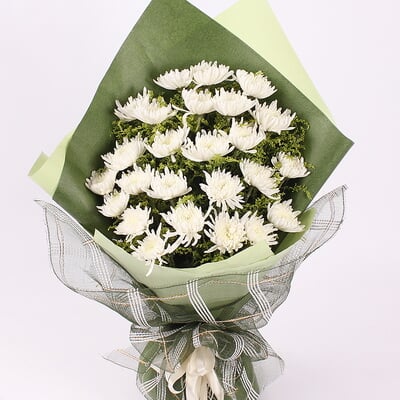 25枝白色菊花