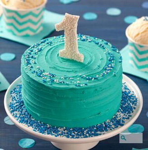 1岁蓝绿色蛋糕的做法